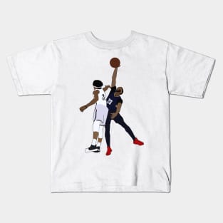 Anthony Davis Dunk on Jarrett Allen Kids T-Shirt